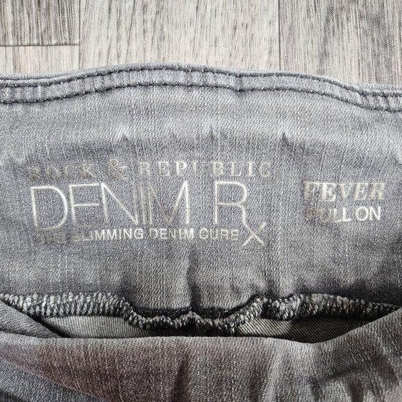Rock & Republic Denim Rx Fever Jegging Jeans Womens 6 Gray Pull On Stretch Denim - Picture 4 of 10